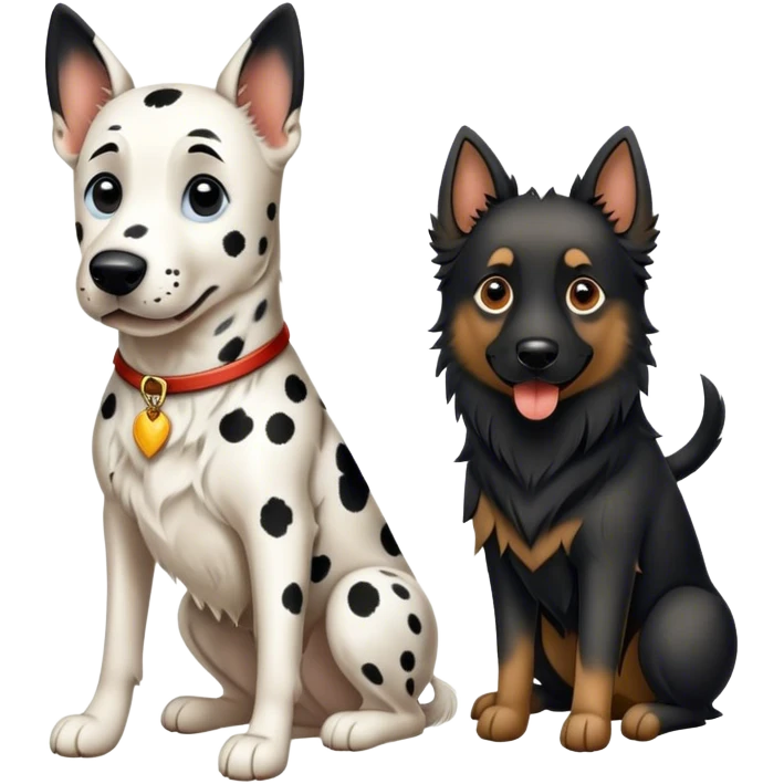 Dalmatian and Belgian shepherd  emoji