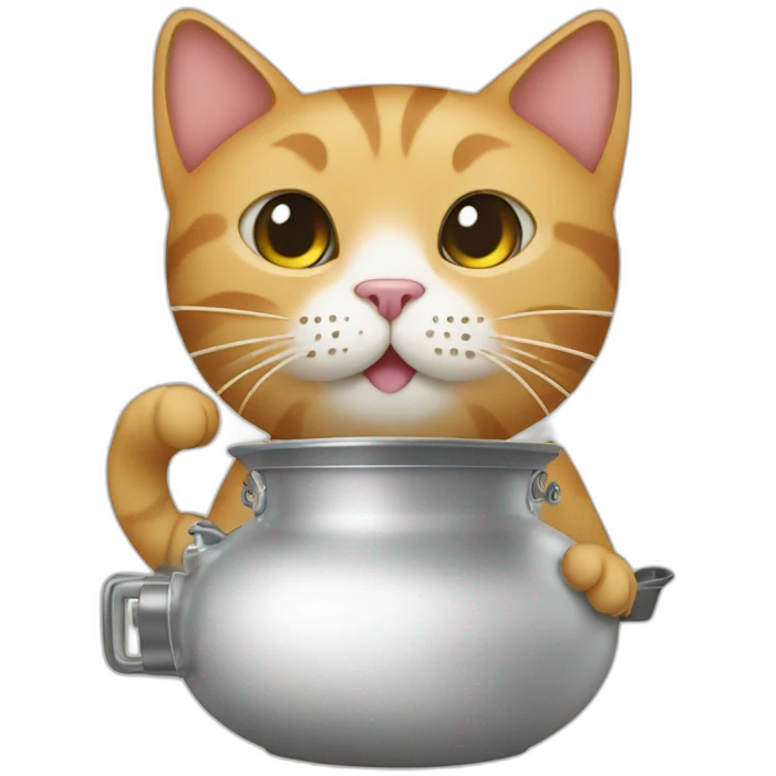 cat with steamer emoji