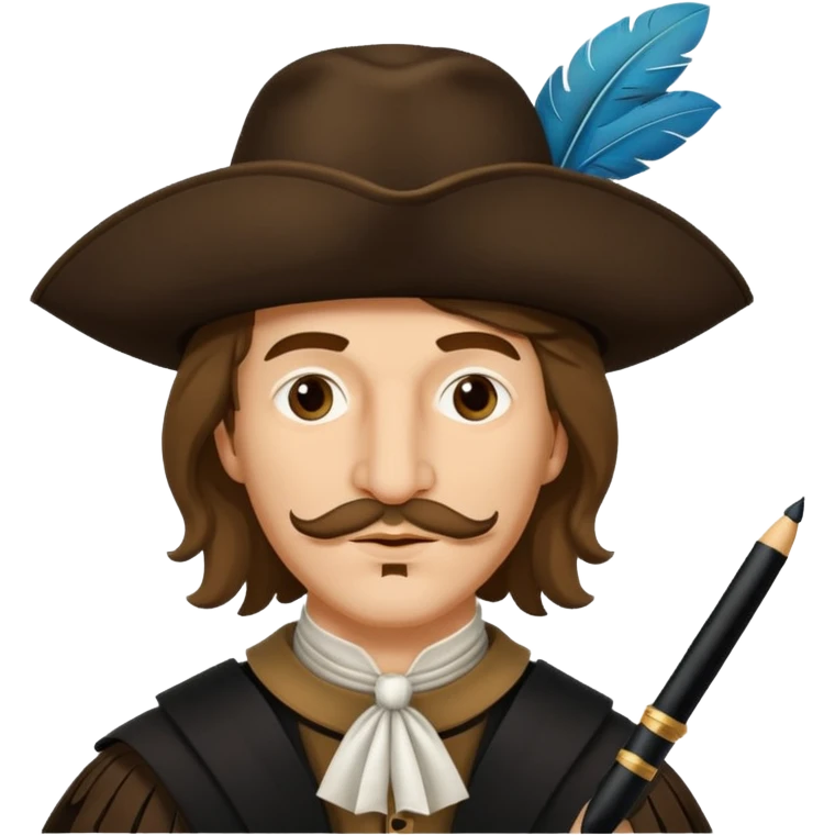 Cyrano de Bergerac with plume (pen) emoji