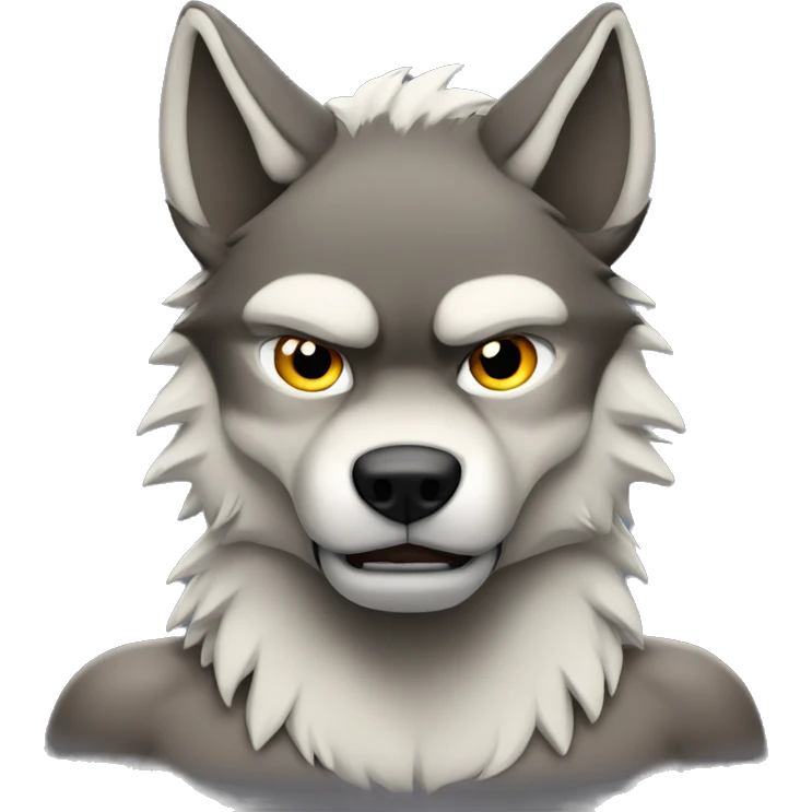 Wolf with muscles and abs emoji