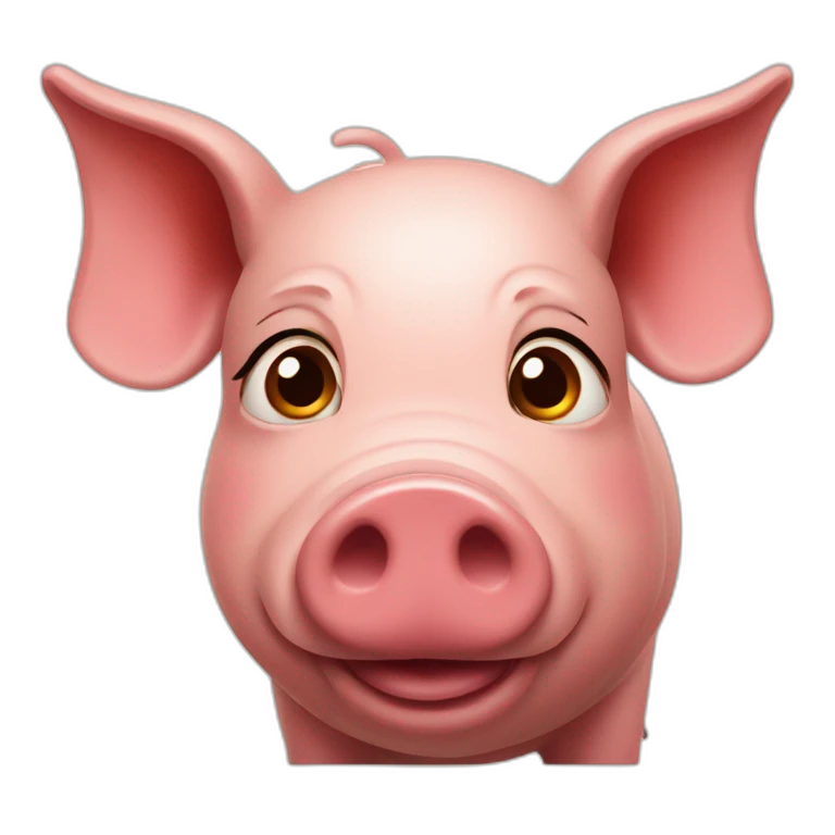 Pig with a ketchup letter Z on his forehead emoji