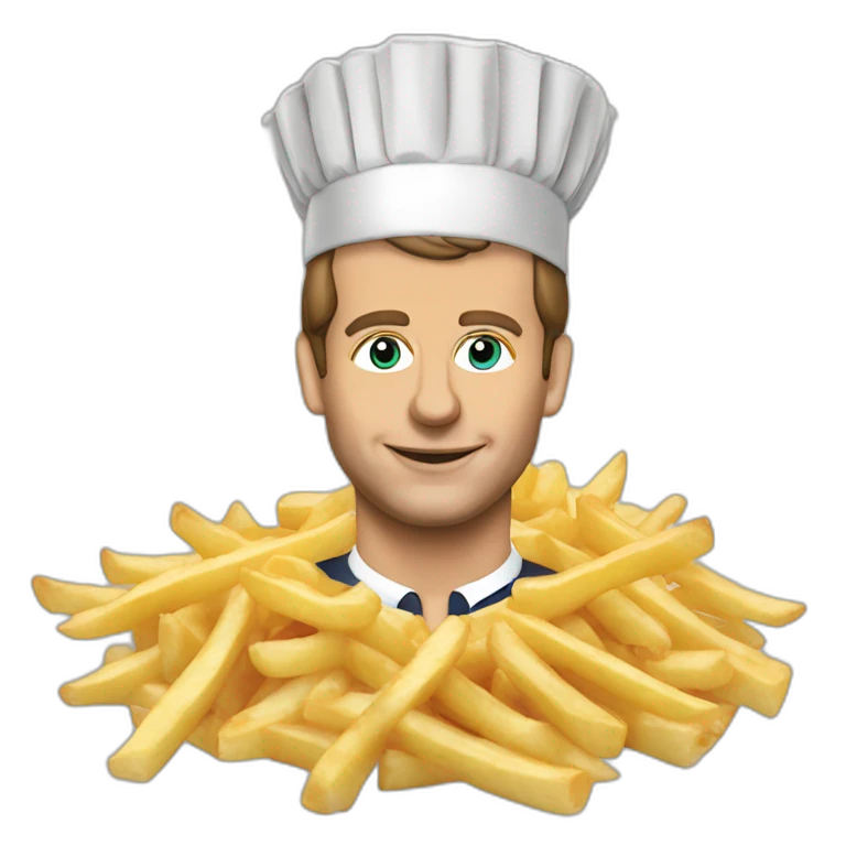 Macron embrasse poutine emoji