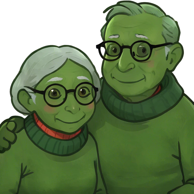 Old people couple emoji
