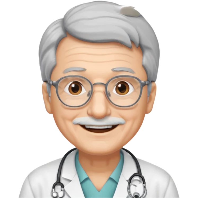 old man doctor, wearing glasses emoji