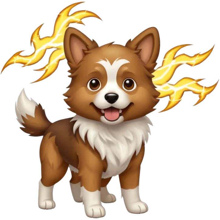 dog with electric lightning waves emoji