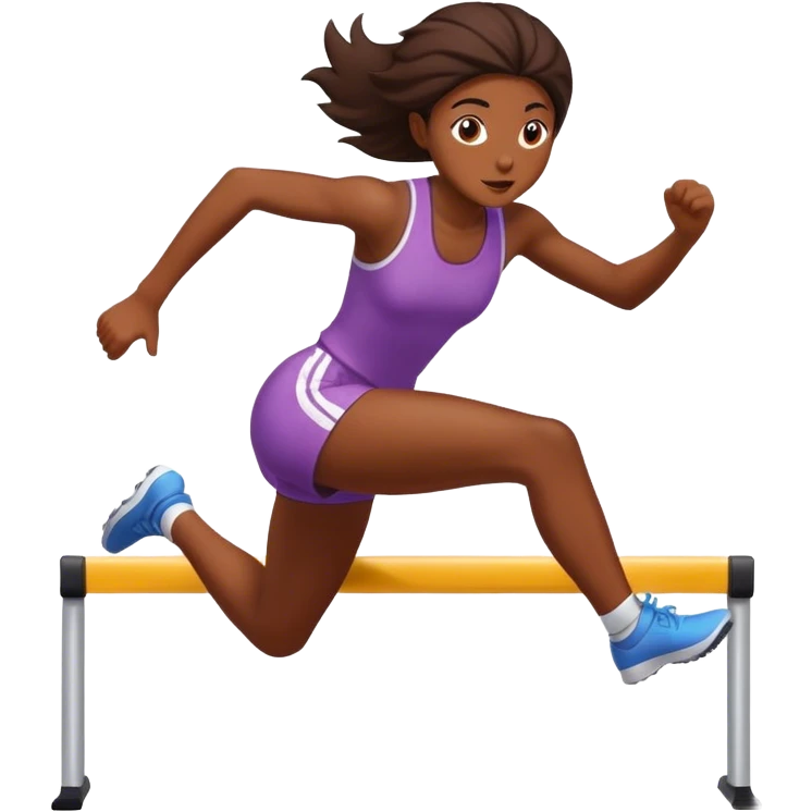 Hurdler girl going over a hurdle emoji