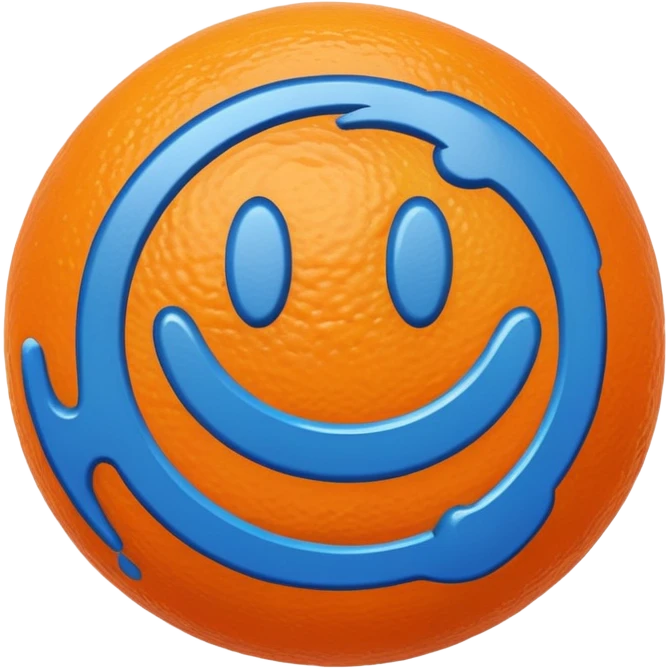 Orange with blue anti symbol emoji