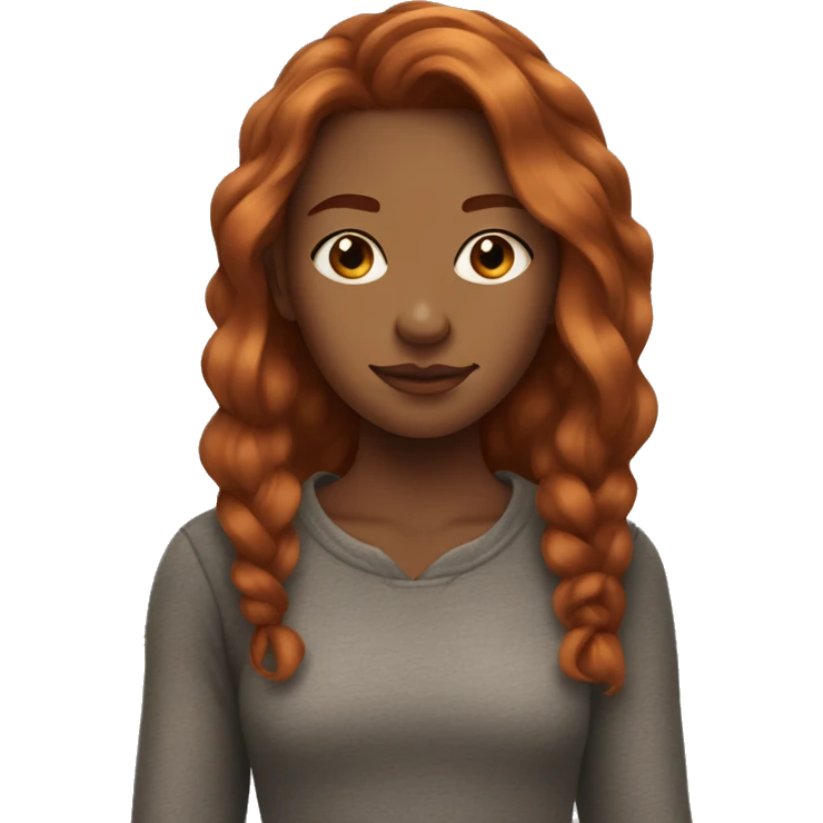 teen girl with slightly dark red hair fading into brownish ginger and an eyebrow piercing  emoji