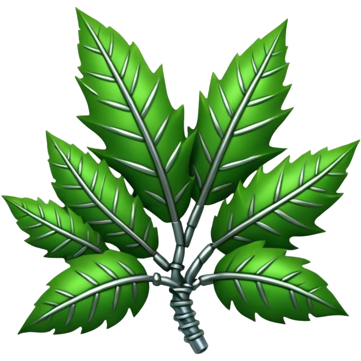 quiero una fucion de pernos y hojas de arbol ahi esta un referente emoji