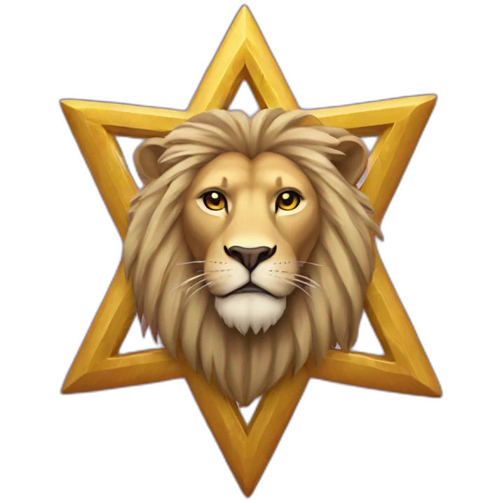 arms lion head inside a Star of David emoji