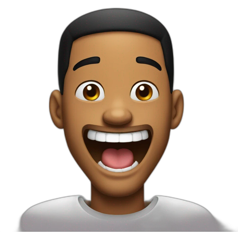 Will smith happy with your mouth a little open emoji