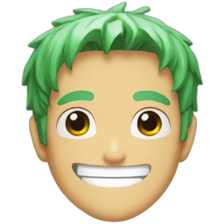 Zoro of one piece smile  emoji