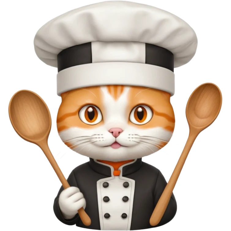 Cat with chef het and with spoon emoji