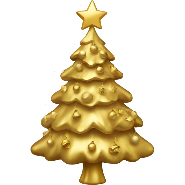 Gold Christmas tree emoji