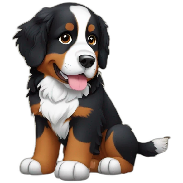 bernese mountain dog reading sheet music emoji