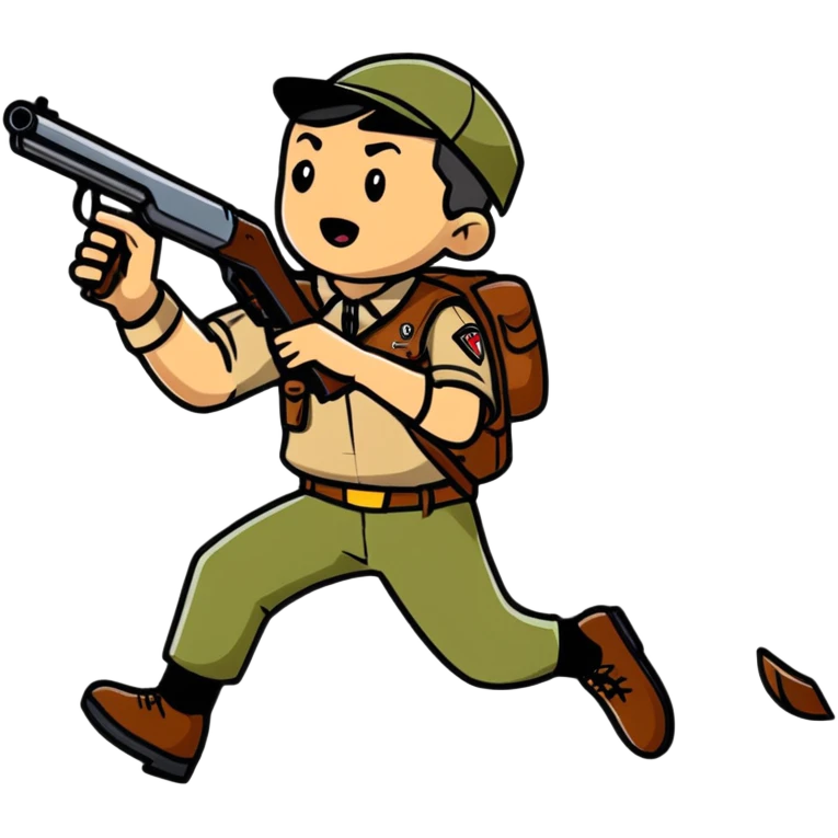Scout character from Team Fortress 2 running with scattergun emoji
