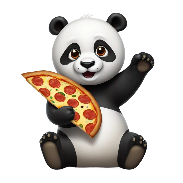 panda eating pizza emoji