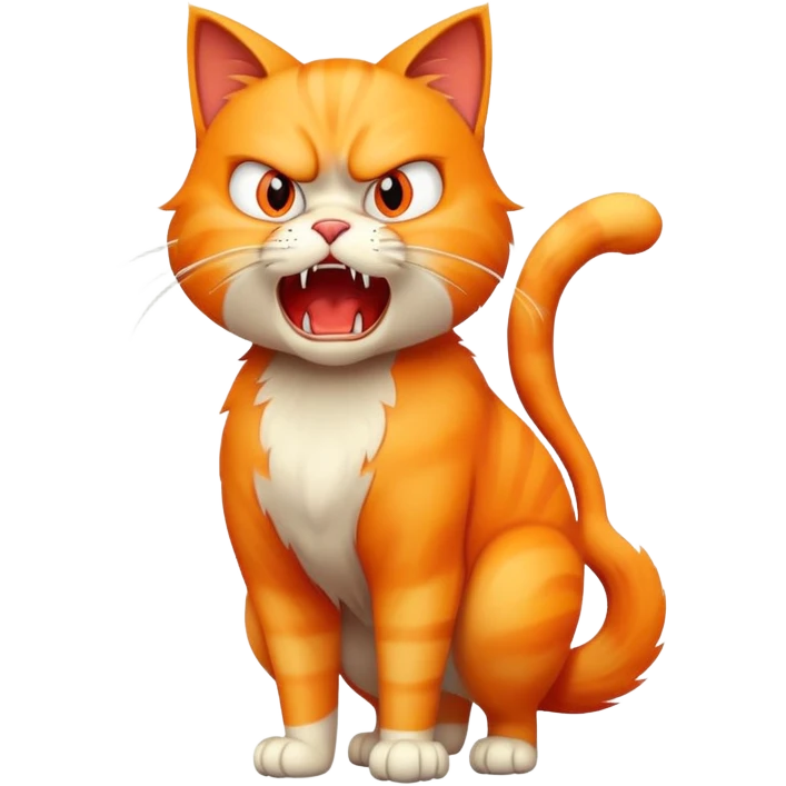 angry cat with fur standing up and hissing emoji