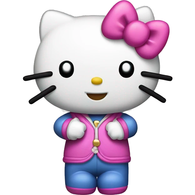 Hello kitty with peace sign emoji