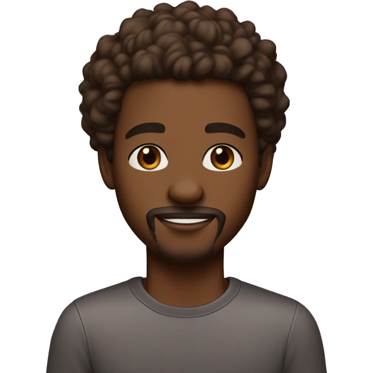 black guy in his 20's brown skin brown curly with some light parts hair a goatee but not full light eyes and nice eyebrows and long lashes not smiling  emoji