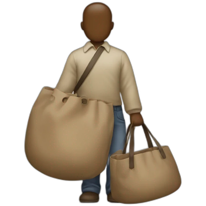 Sneaky figure with bag emoji