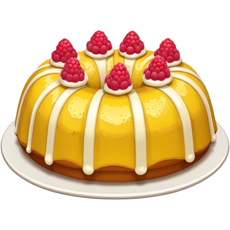  Yellow bundt cake with raspberries inside of it emoji