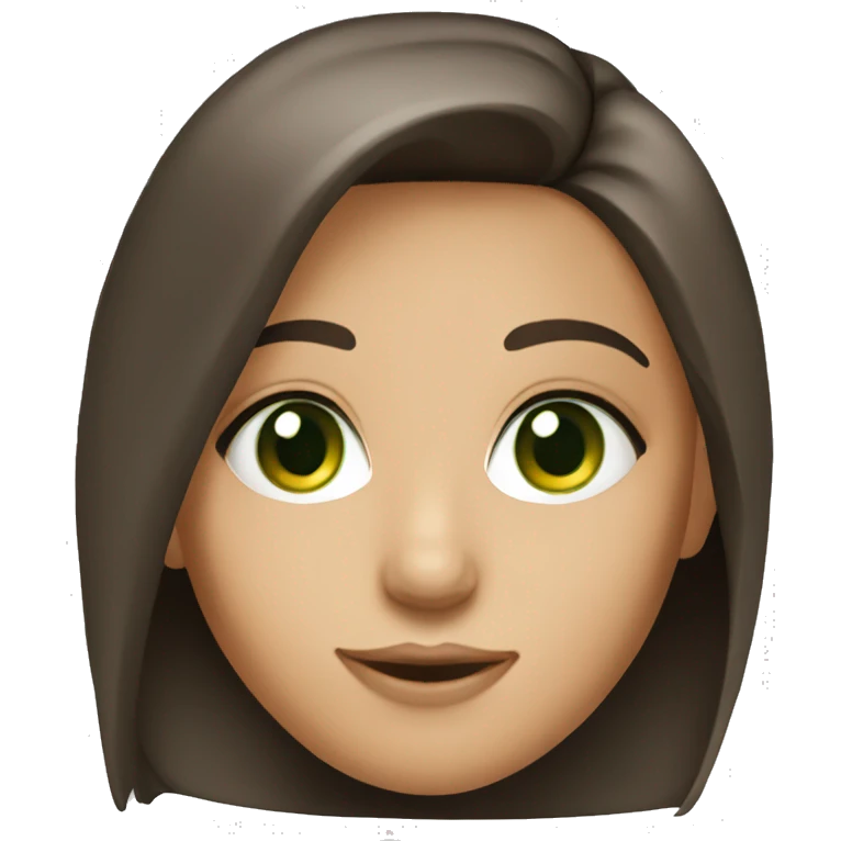Brunette girl green eyes emoji