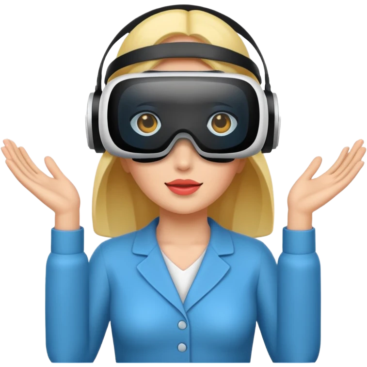 VR wearing woman emoji