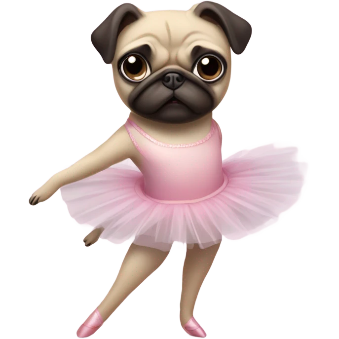 Ballerina pug dog emoji