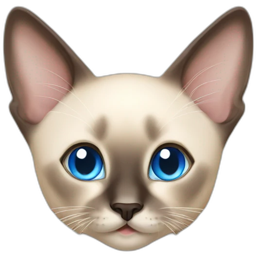 a Siamese kitten with blue eyes and a light spot on its nose emoji
