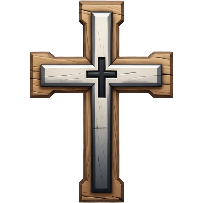 a black and white detailed cross emoji