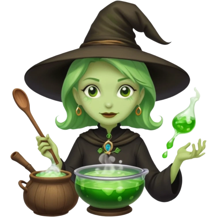 green witch cooking potion emoji