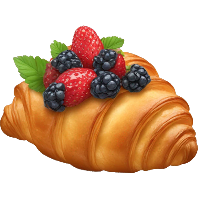 croissant with strawbe emoji