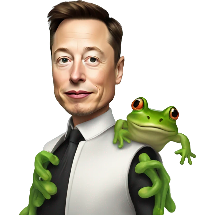 elon musk with frog dress emoji