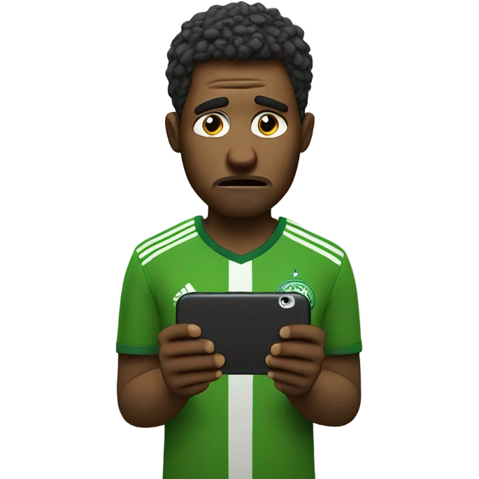 dramatic soccer fan looking at his phone and watching his bets lose emoji