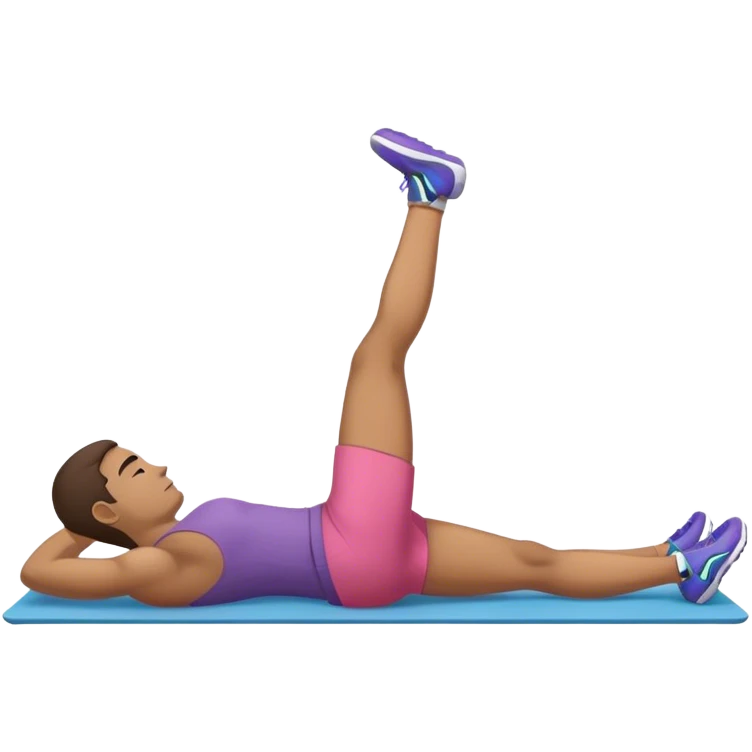 side-view guy lying down weighted glute-bridges emoji