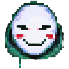 person hiding sadness with a smiling mask emoji