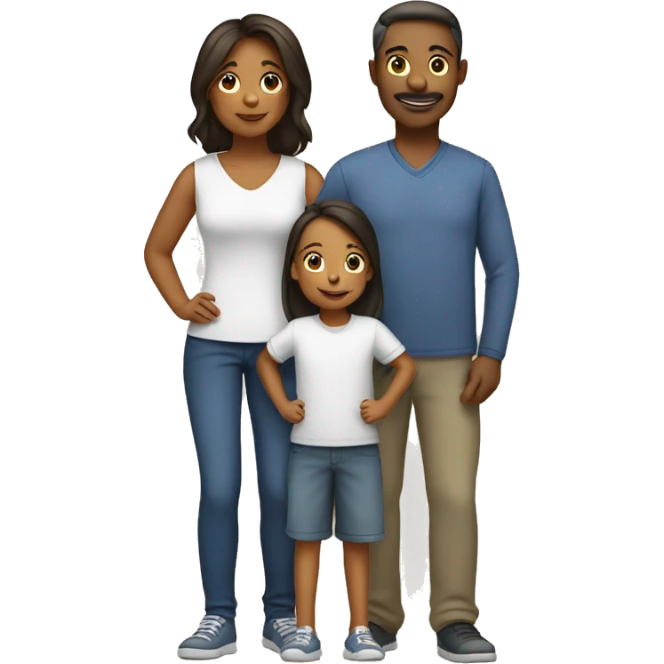 family with 2 girls and 1 boy, 2 mothers and 1 father emoji