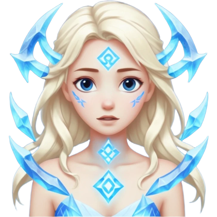 Woman frozen mid-spell, glowing runes around her body, charged silence emoji