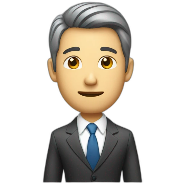 businessman with hand on ear emoji