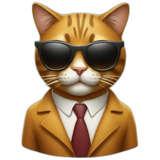 Cool cat wearing sunglasses and a cigar emoji