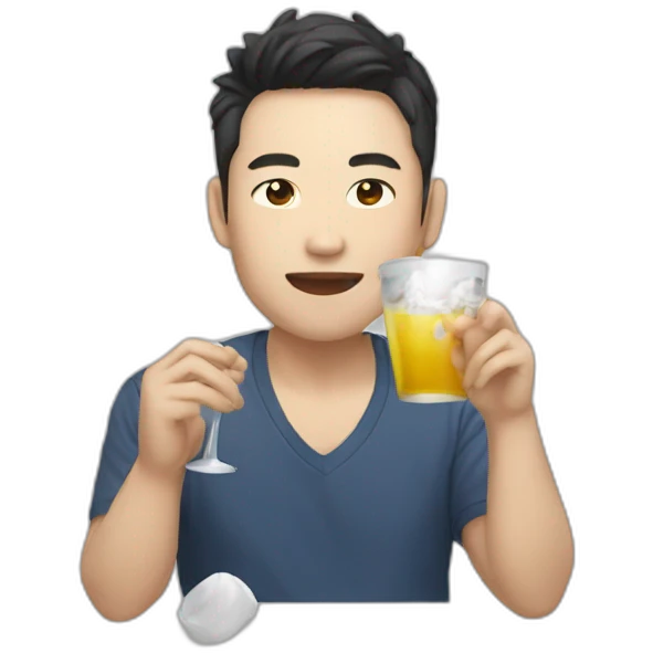 Asian idol who love drinking emoji