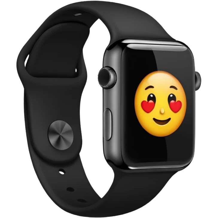 a black apple watch in the style of an ios emoji  emoji
