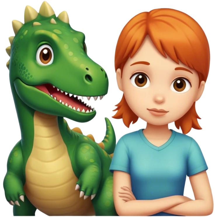 Dinosaur and girl combined emoji