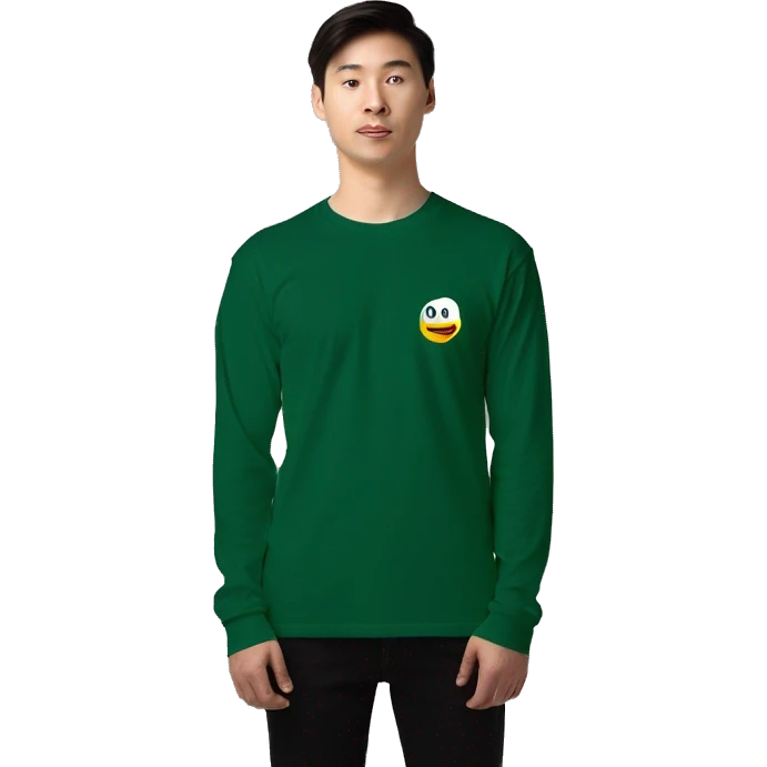A plain long-sleeve T-shirt dark green emoji
