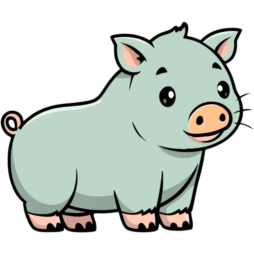 orange wild pig cartoon sticker emoji