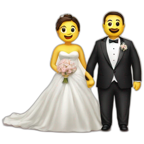 Fatty couple wedding silk emoji