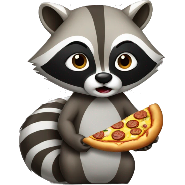Raccoon eating pizza emoji