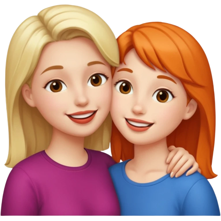A girl kisses her friend emoji