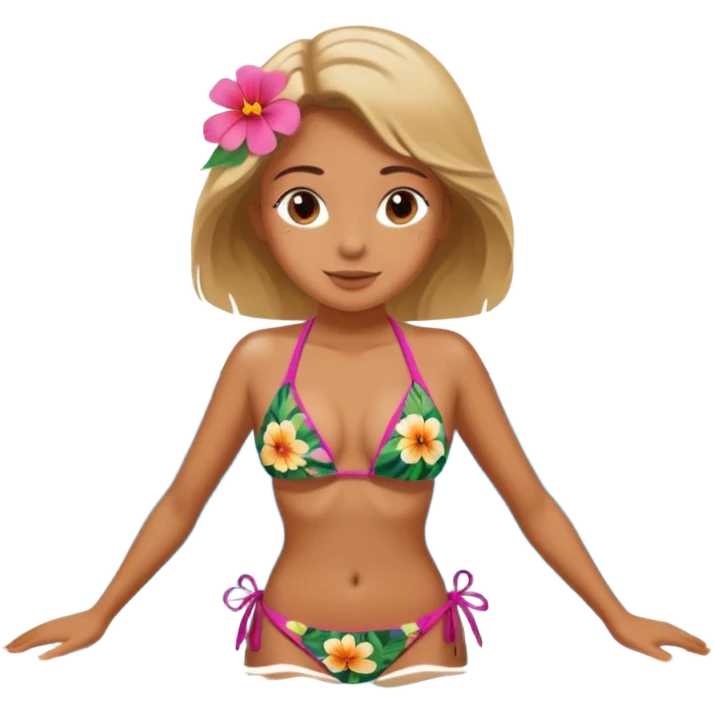 A girl swimming in Goan ocean emoji